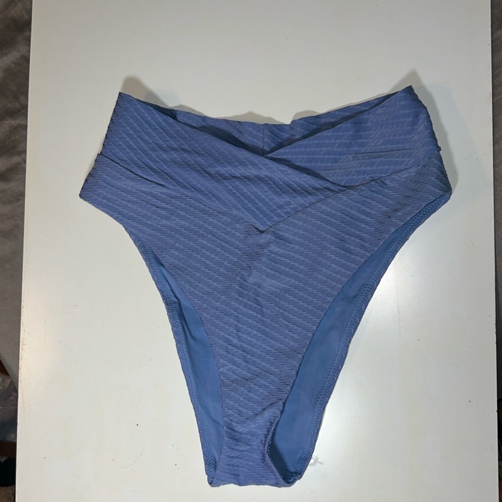Aerie Blue High-Waisted High-cut Cheeky Swim Bottom